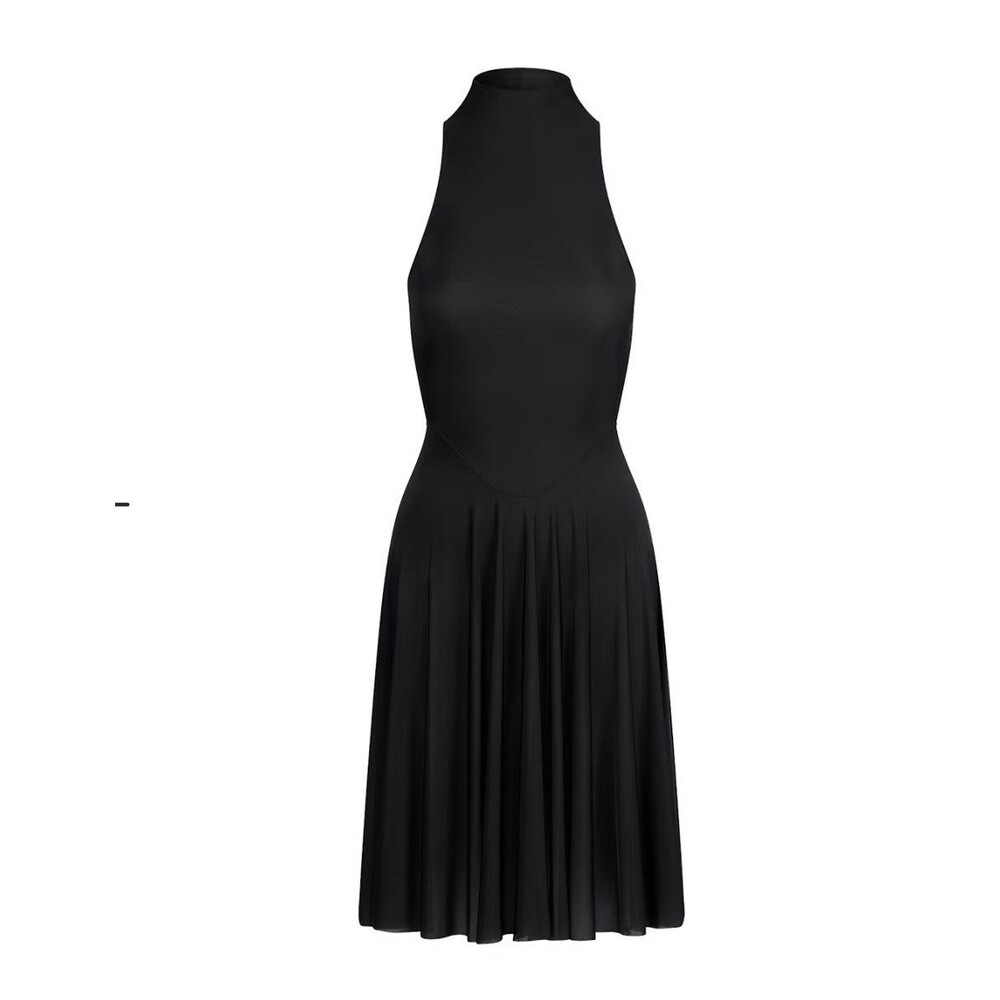 SKIMS Black Midi Dress